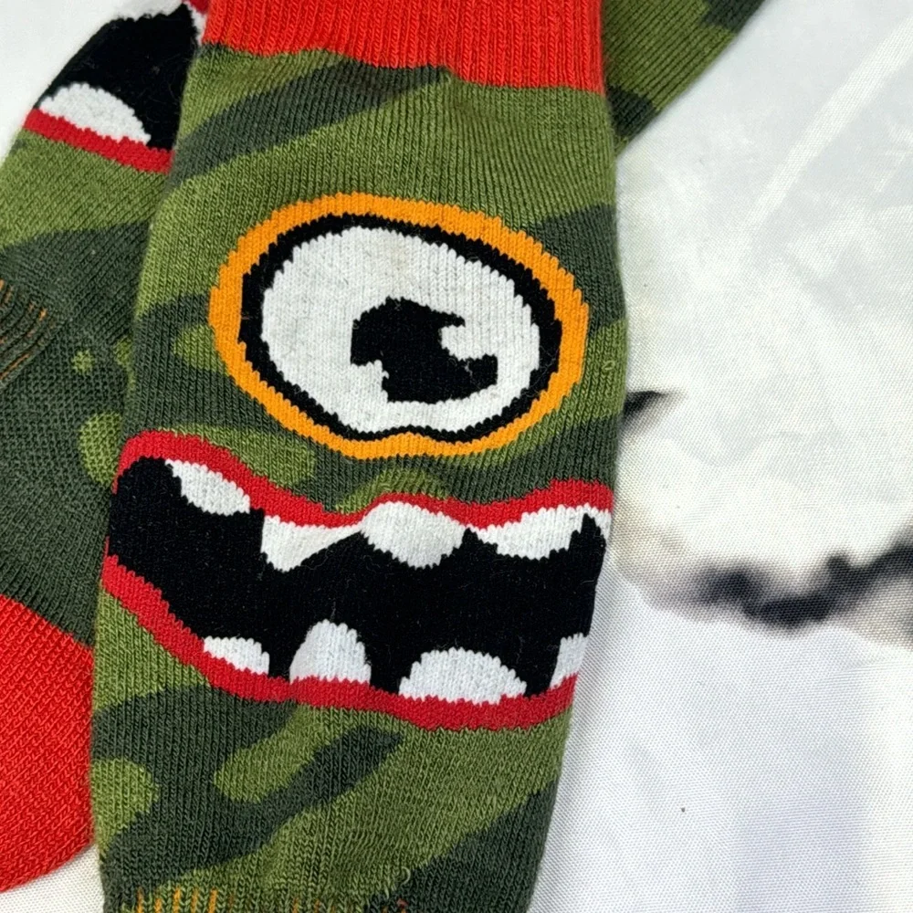 LeBent Monster Party Snow Socks Kid Light Cushion Merino Wool Blend Kombu Green
